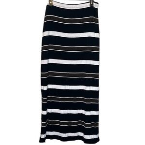 WHBM maxi skirt long skirt striped skirt women’s size medium black brown white